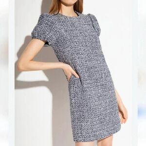 Kate Spade Tweed Navy Blue and White Dress